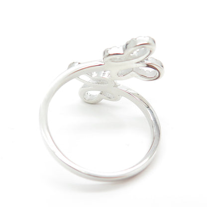 925 Sterling Silver Pave C Z Couple of Butterflies Ring Size 9.25