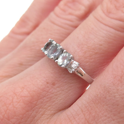 Chuck Clemency 925 Sterling Silver Real Diamond & Iolite Ring Size 8