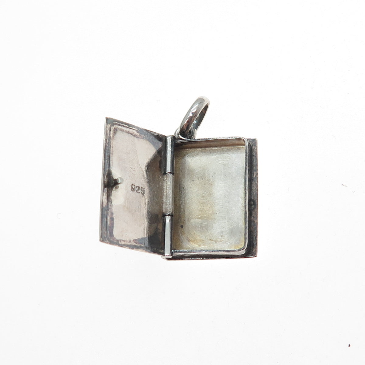 925 Sterling Silver Vintage Holy Bible Praying Box Locket Charm Pendant