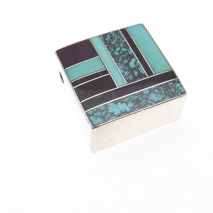 Ray Tracey & Knifewing Segura Old Pawn Sterling Vintage Multi-Gem Slide Pendant