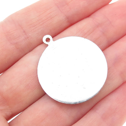 Town & Country 925 Sterling Silver Vintage Faux Pearl Mother Tag Charm Pendant