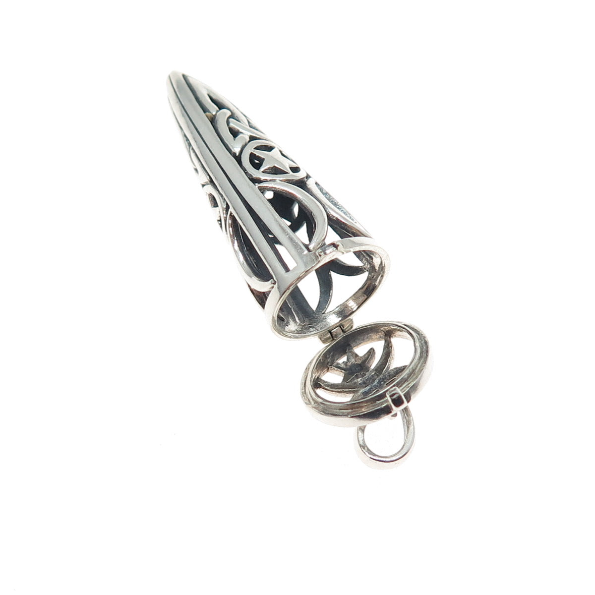 PETER STONE 925 Sterling Silver Vintage Celtic Knot Oxidized Locket Pendant