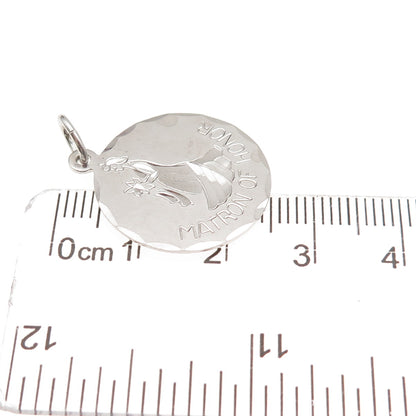 Elco 925 Sterling Silver Vintage Matron of Honor Charm Pendant