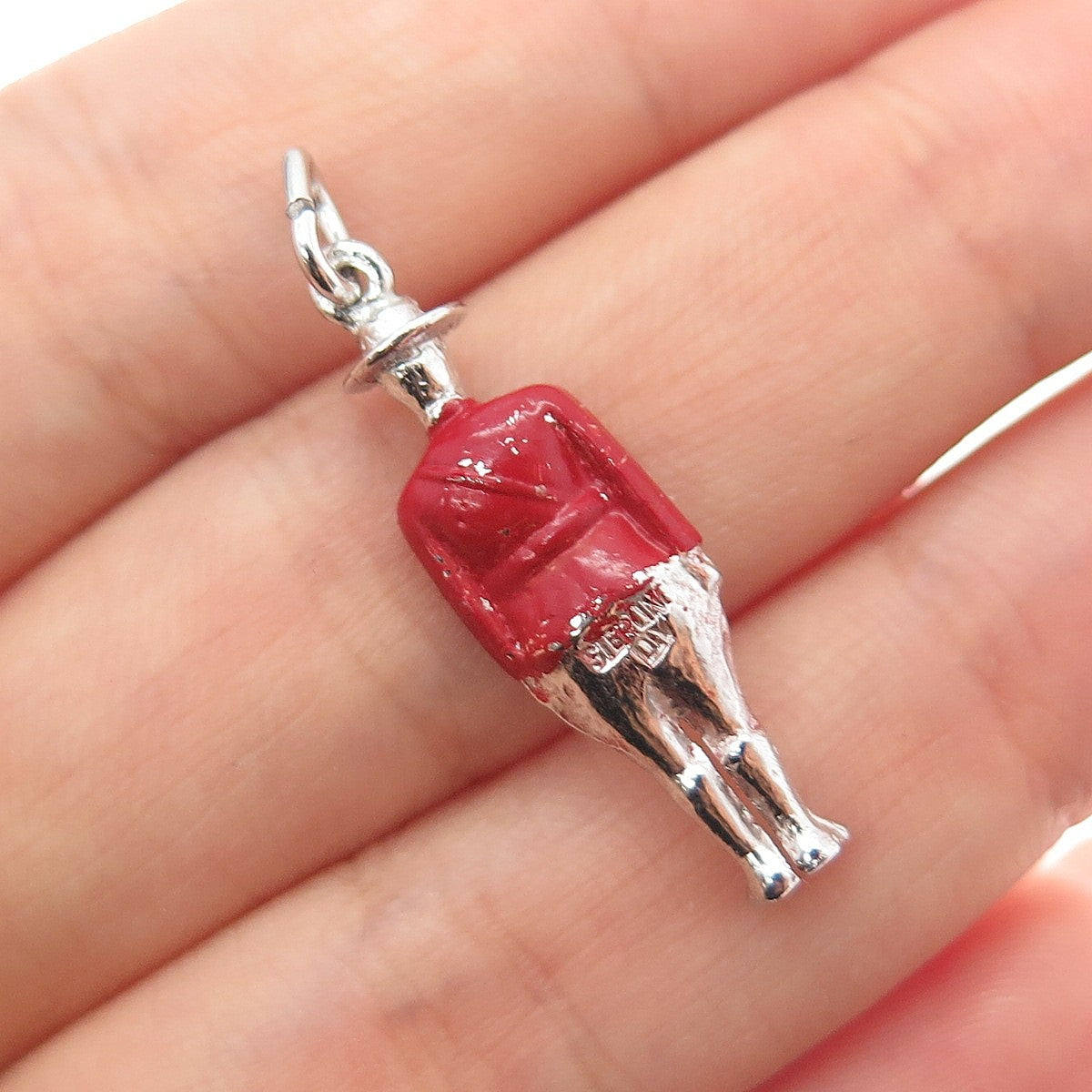 DV Dawn Vertrees 925 Sterling Silver Antique Enamel Royal Guard 3D Charm Pendant