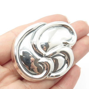 925 Sterling Silver Vintage Mexico Ribbed Pin Brooch