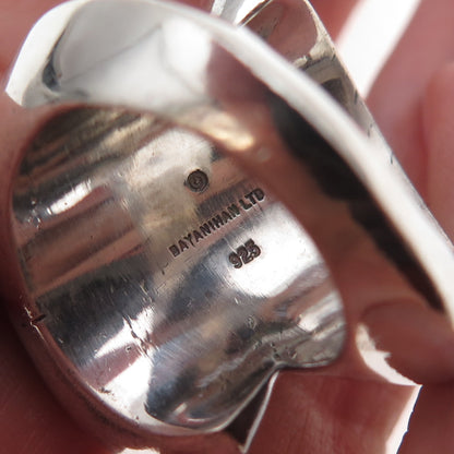 Bayanihan 925 Sterling Silver Vintage Modernist Oxidized Statement Ring Size 9