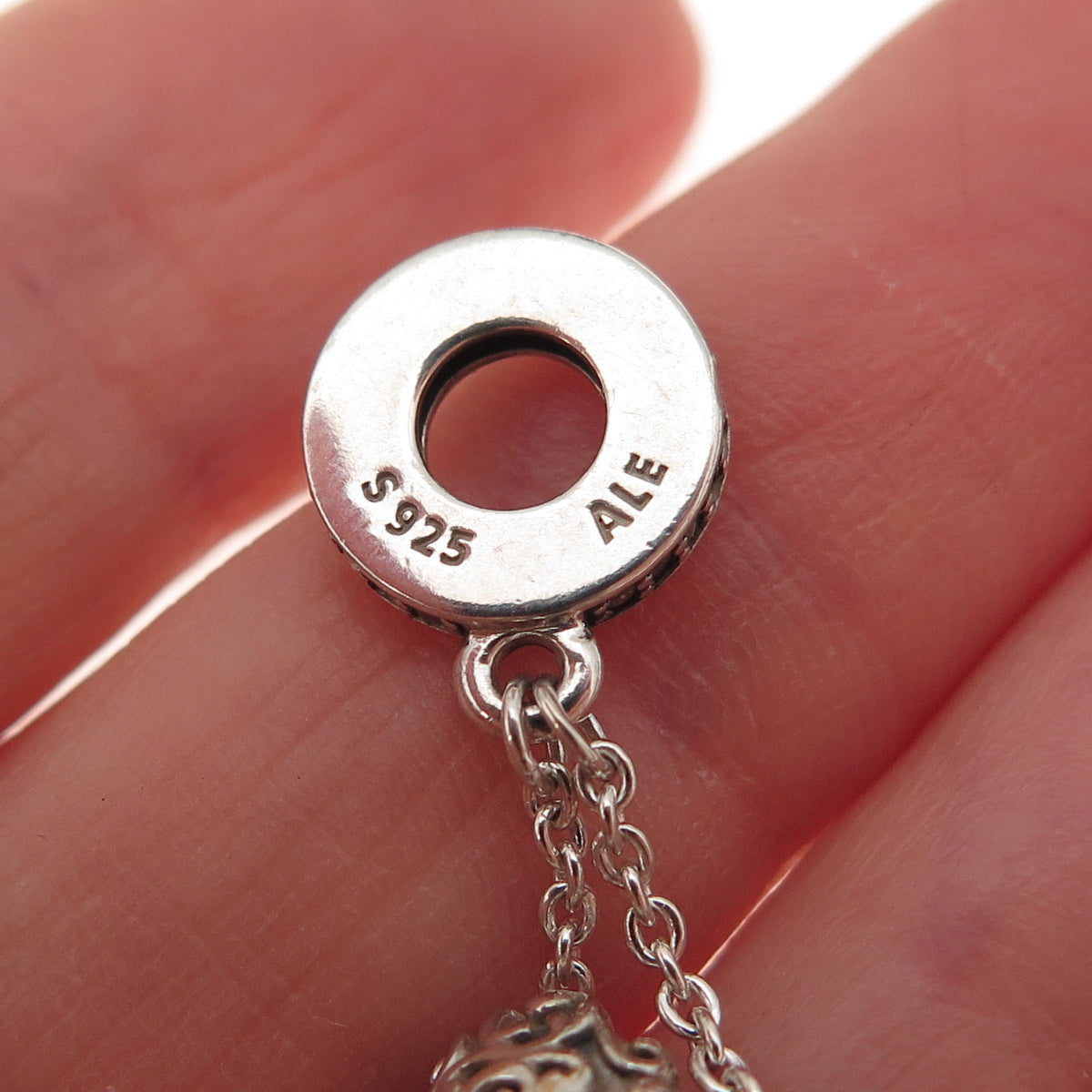 Pandora 925 Sterling Silver Round-Cut C Z Lock & Heart Dangle Charm
