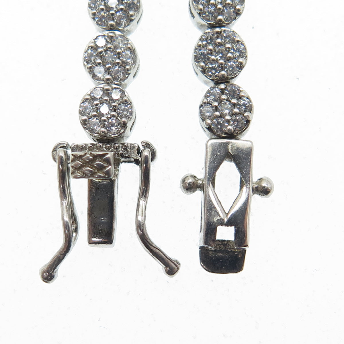 925 Sterling Silver Round-Cut C Z Tennis Link Bracelet 7"