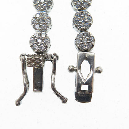 925 Sterling Silver Round-Cut C Z Tennis Link Bracelet 7"