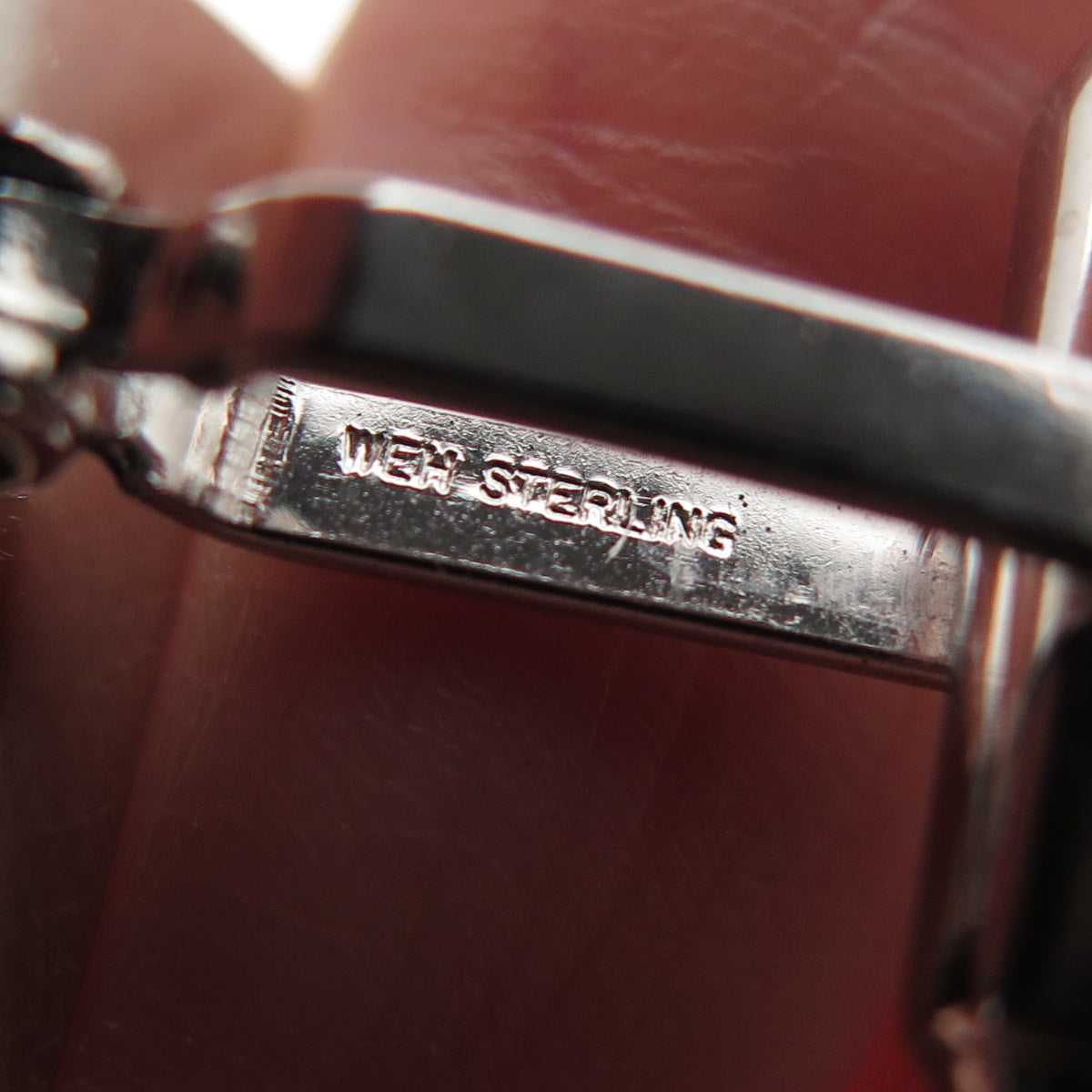 WEH Walter E Hayward 925 Sterling Silver Vintage Real MOP & Black Onyx Cufflinks