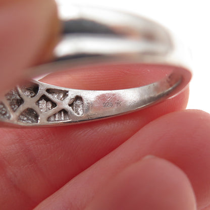 925 Sterling Silver Real Round-Cut Diamond Ring Size 10.5