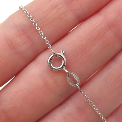 925 Sterling Silver Round-Cut C Z Cross Cable Chain Necklace 18"
