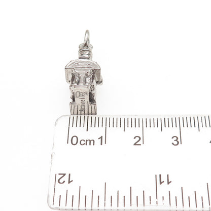 835 Silver Vintage Lacemaker Bruxelles Brussels 3D Mini Charm Pendant
