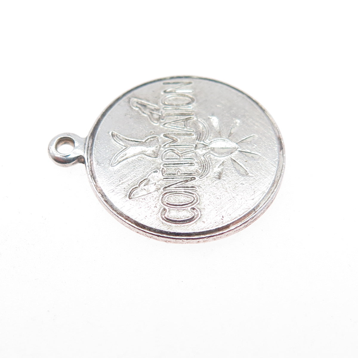 CREED 925 Sterling Silver Vintage Engraved Confirmation Charm Pendant