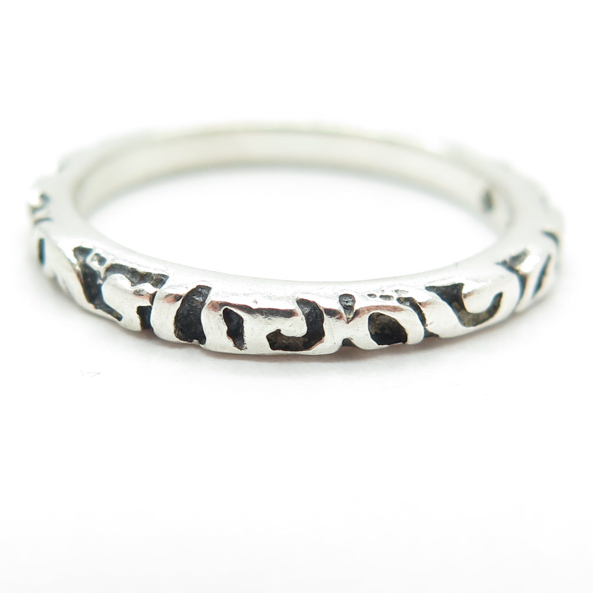 SILPADA 925 Sterling Silver Vintage Swirl Stackable Band Oxidized Ring Size 10