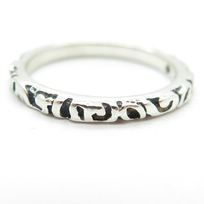 SILPADA 925 Sterling Silver Vintage Swirl Stackable Band Oxidized Ring Size 10