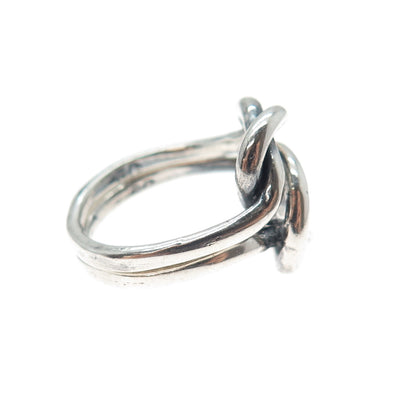 925 Sterling Silver Vintage Mariner Love Knot Oxidized Ring Size 5.5