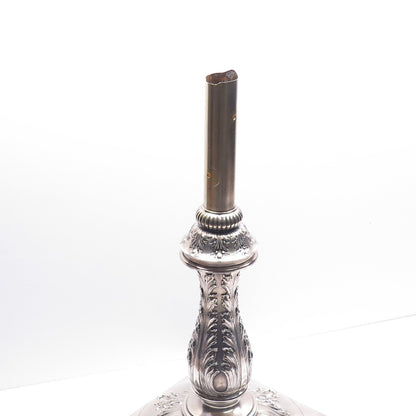 W.J. FEELEY CO. Sterling Silver Antique Amethyst Table Lamp / Candelabra Stand