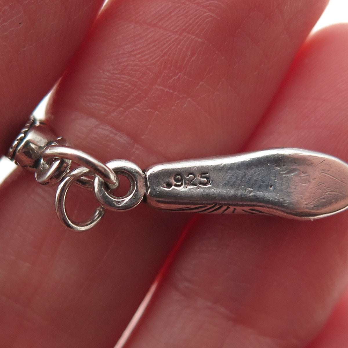 925 Sterling Silver Vintage Ballet Shoes Oxidized 3D Mini Charm Pendant