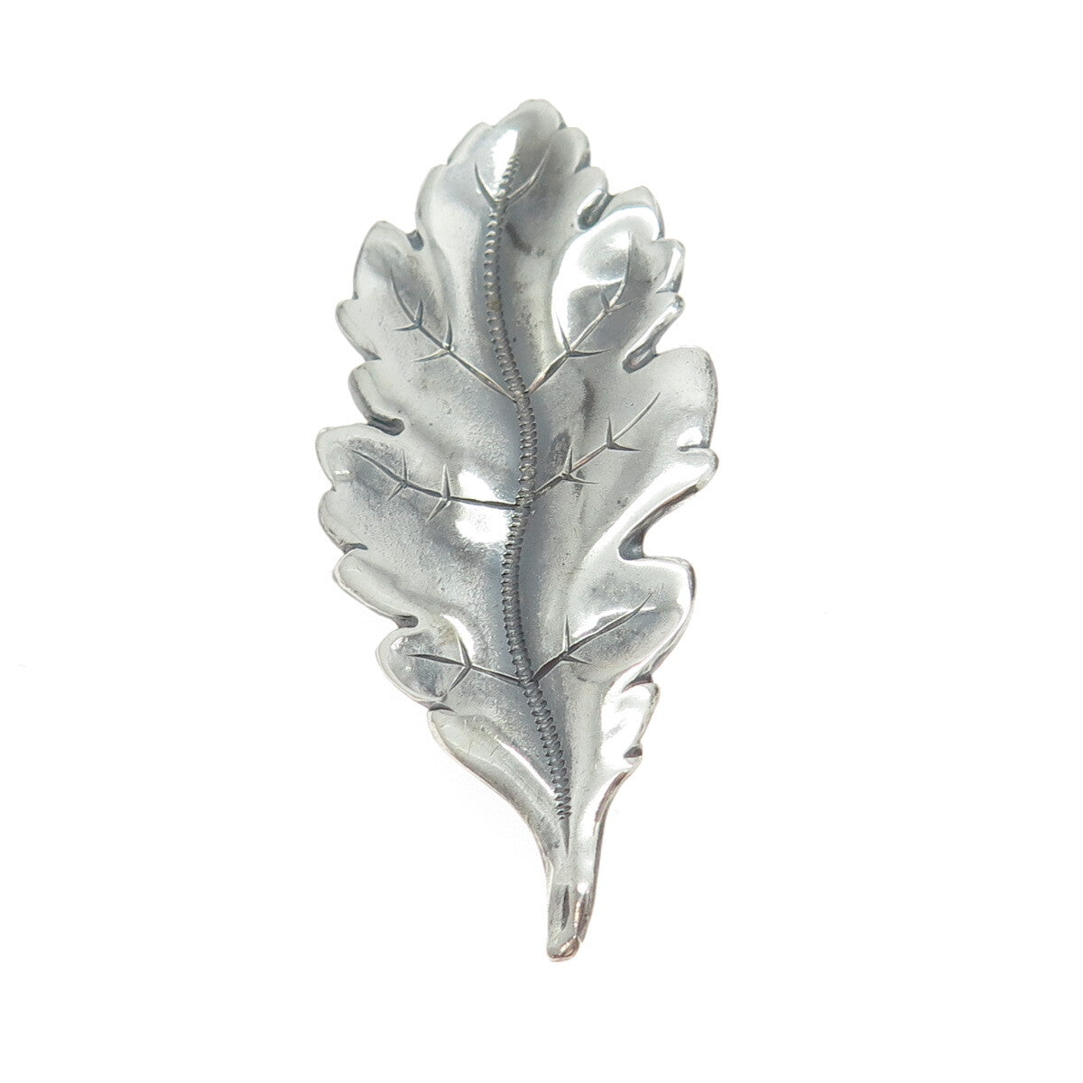835 Silver Antique Art Deco Leaf Pin Brooch