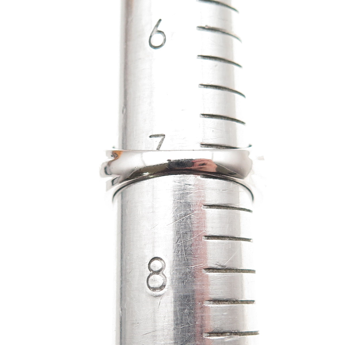 925 Sterling Silver Round-Cut C Z 3-Row Ring Size 7.25
