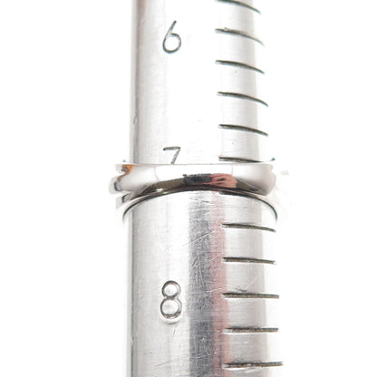 925 Sterling Silver Round-Cut C Z 3-Row Ring Size 7.25