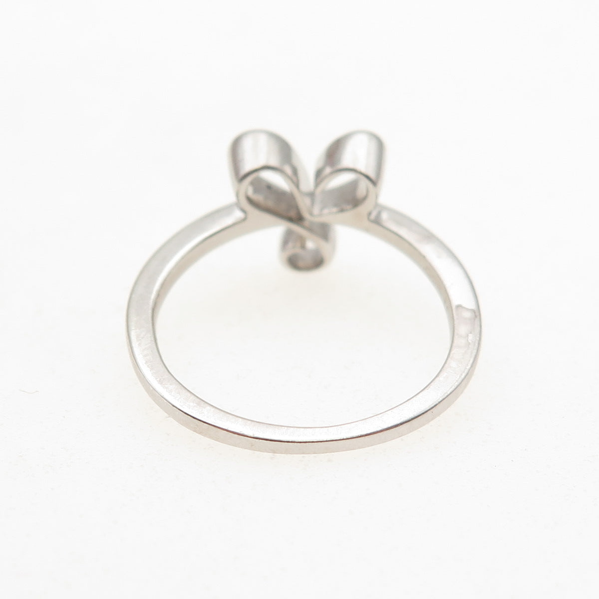 925 Sterling Silver Vintage Modernist Heart Ring Size 6.5