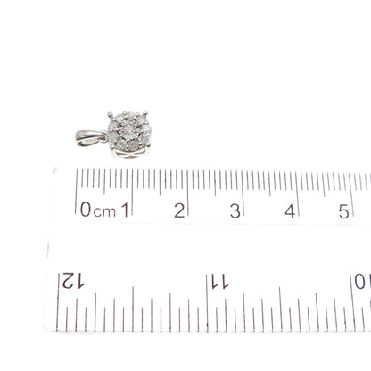 KRN KIRAN 925 Sterling Silver Real Round-Cut Diamond Minimalist Charm Pendant