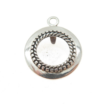 925 Sterling Silver Vintage Picture Frame Round Pendant