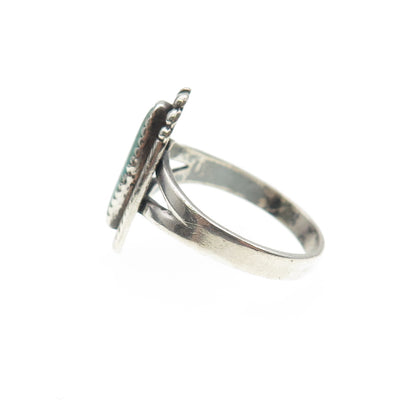 Bell Trading Post Old Pawn 925 Sterling Silver Vintage Turquoise Ring Size 7.75