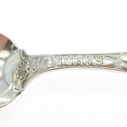 WALLACE 925 Sterling Silver Antique Art Deco January Aquarius Dessert Spoon