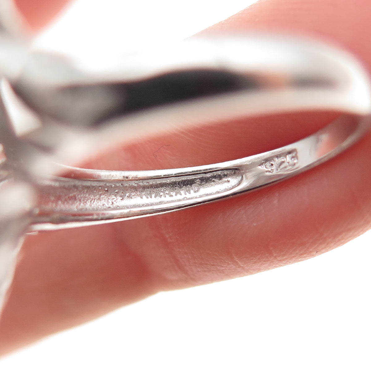 925 Sterling Silver Oval & Round-Cut C Z Bohemian Ring Size 7.25