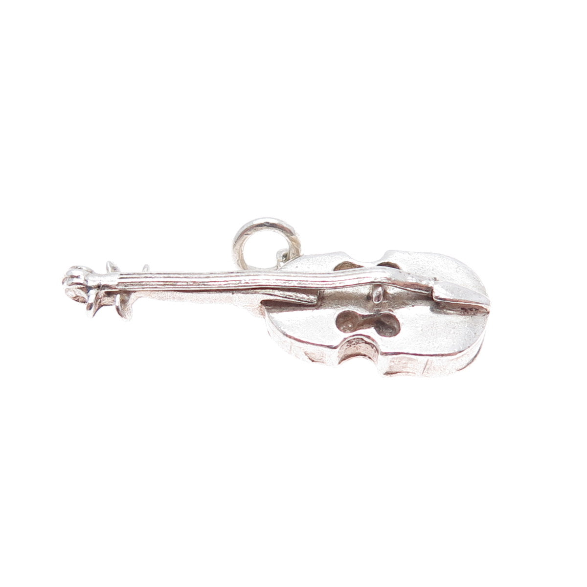 925 Sterling Silver Vintage Violin Music Instrument 3D Charm Pendant