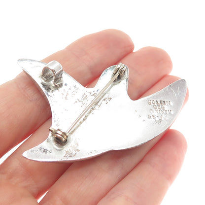 NESTOR 925 Sterling Silver Vintage Mexico Modernist Bird Pin Brooch