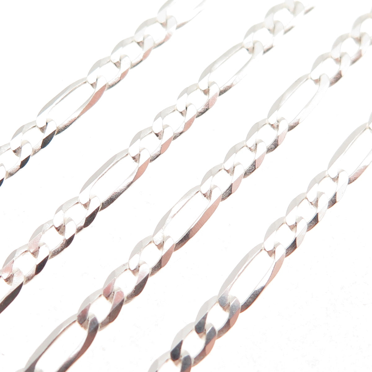 P. Lux 925 Sterling Silver Italy Figaro Chain Necklace 22"