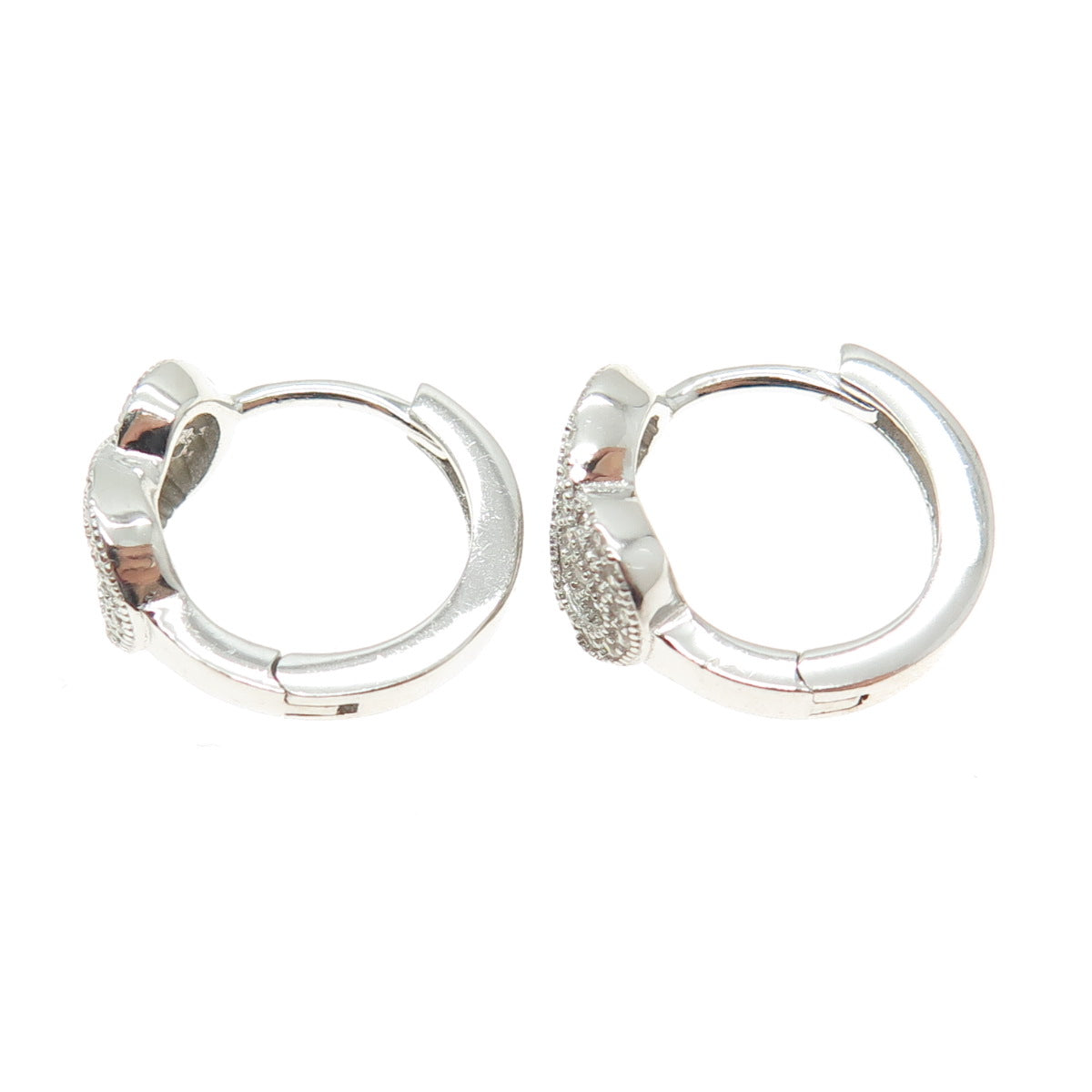 925 Sterling Silver Round-Cut C Z Infinity Twisted Hoop Earrings