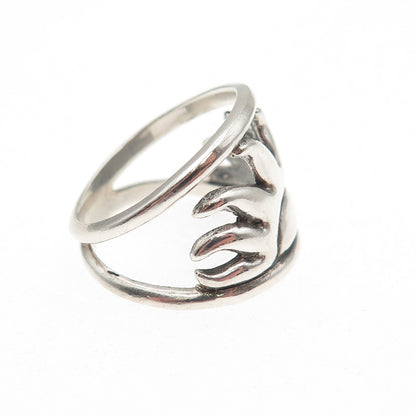 925 Sterling Silver Vintage Sun Oxidized Ring Size 6.25