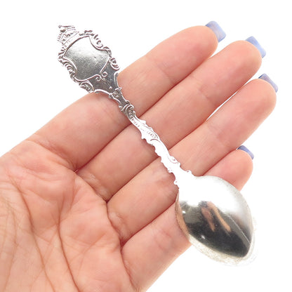 925 Sterling Silver Antique 1901 RH Enamel Montreal Coffee Spoon