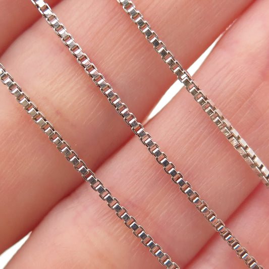 925 Sterling Silver Vintage Box Chain Necklace 18"