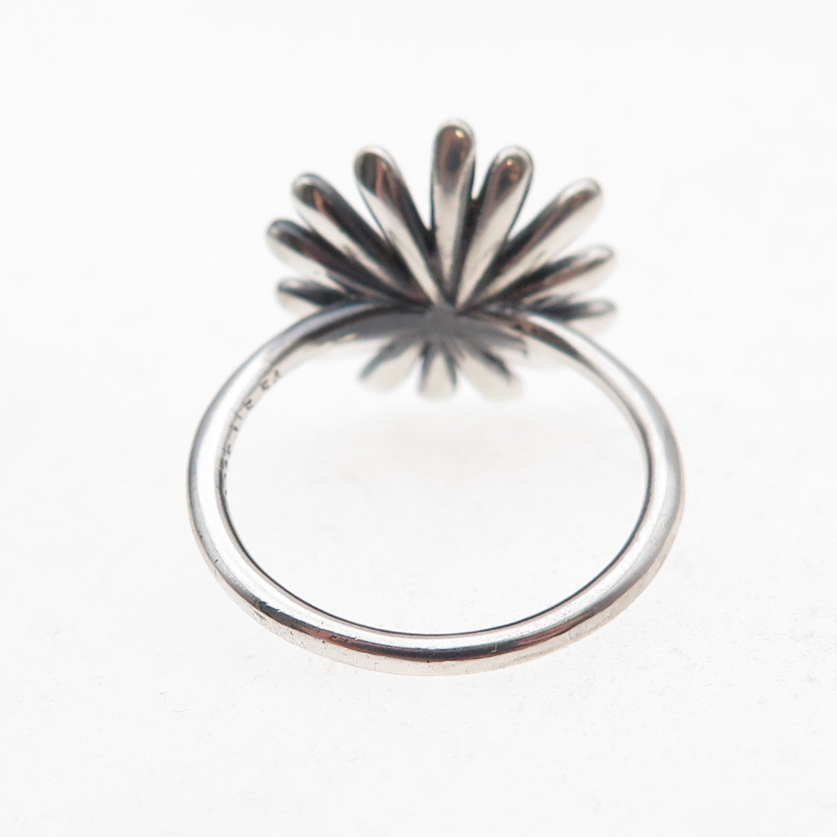 Pandora 925 Sterling Silver C Z Daisy Flower Ring Size 7