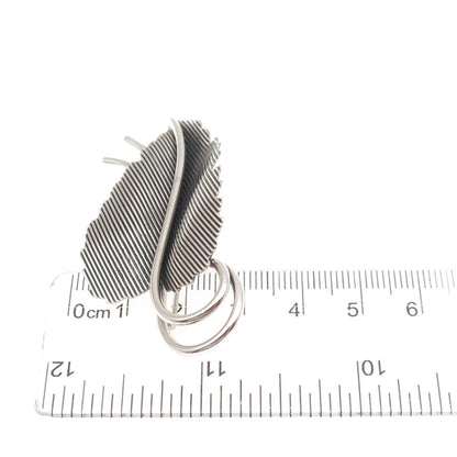 Danecraft 925 Sterling Silver Vintage Modernist Floral Oxidized Pin Brooch