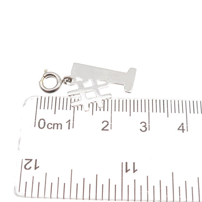 Griffith & Sons 925 Sterling Silver Vintage Number 1 Spring Ring Charm Pendant