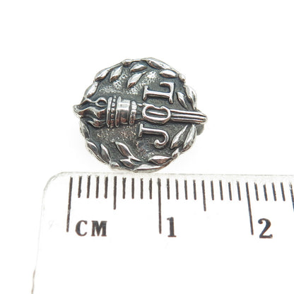 925 Sterling Silver Antique Art Deco JCL Junior Classical League Torch Brooch