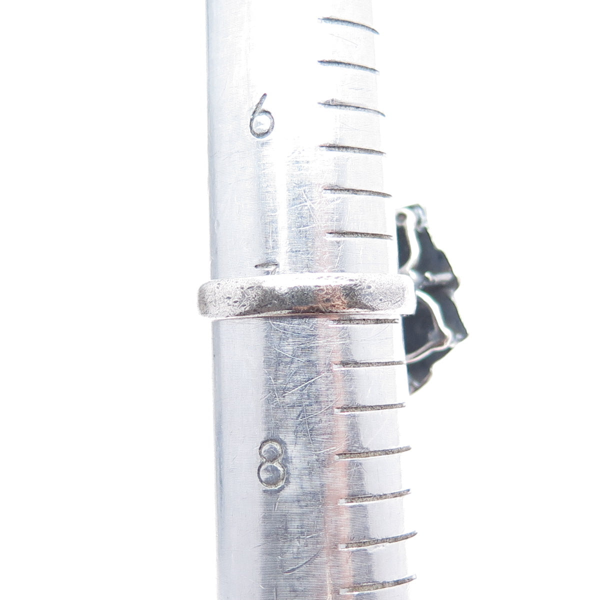 925 Sterling Silver Vintage Real Pearl & Opal Flower Oxidized Ring Size 7.25