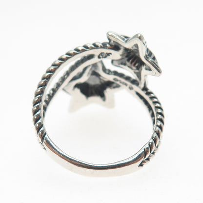 CAROLYN POLLACK AMERICAN WEST 925 Sterling Vintage Star Oxidized Ring Size 10.25