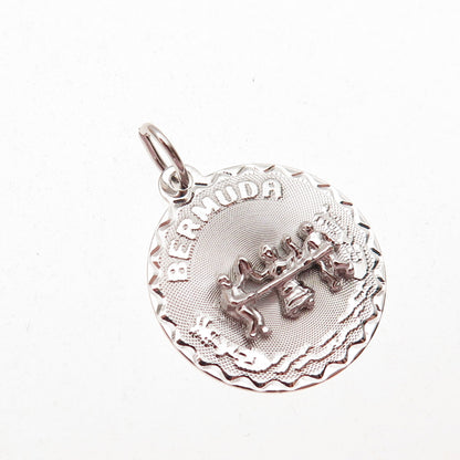 CREA 925 Sterling Silver Vintage Bermuda Dancers Mini Charm Pendant