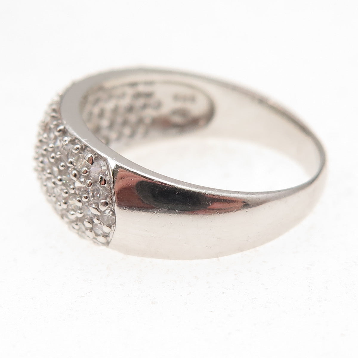 925 Sterling Silver Round-Cut C Z Sparkle Ring Size 9.5