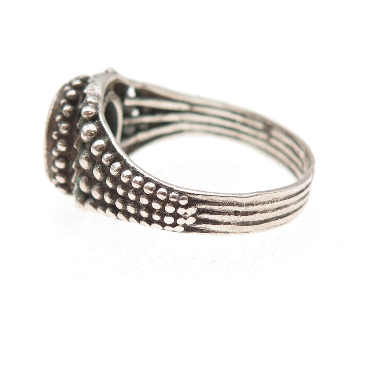 925 Sterling Silver Vintage Real Bisbee Turquoise Oxidized Ring Size 9.75