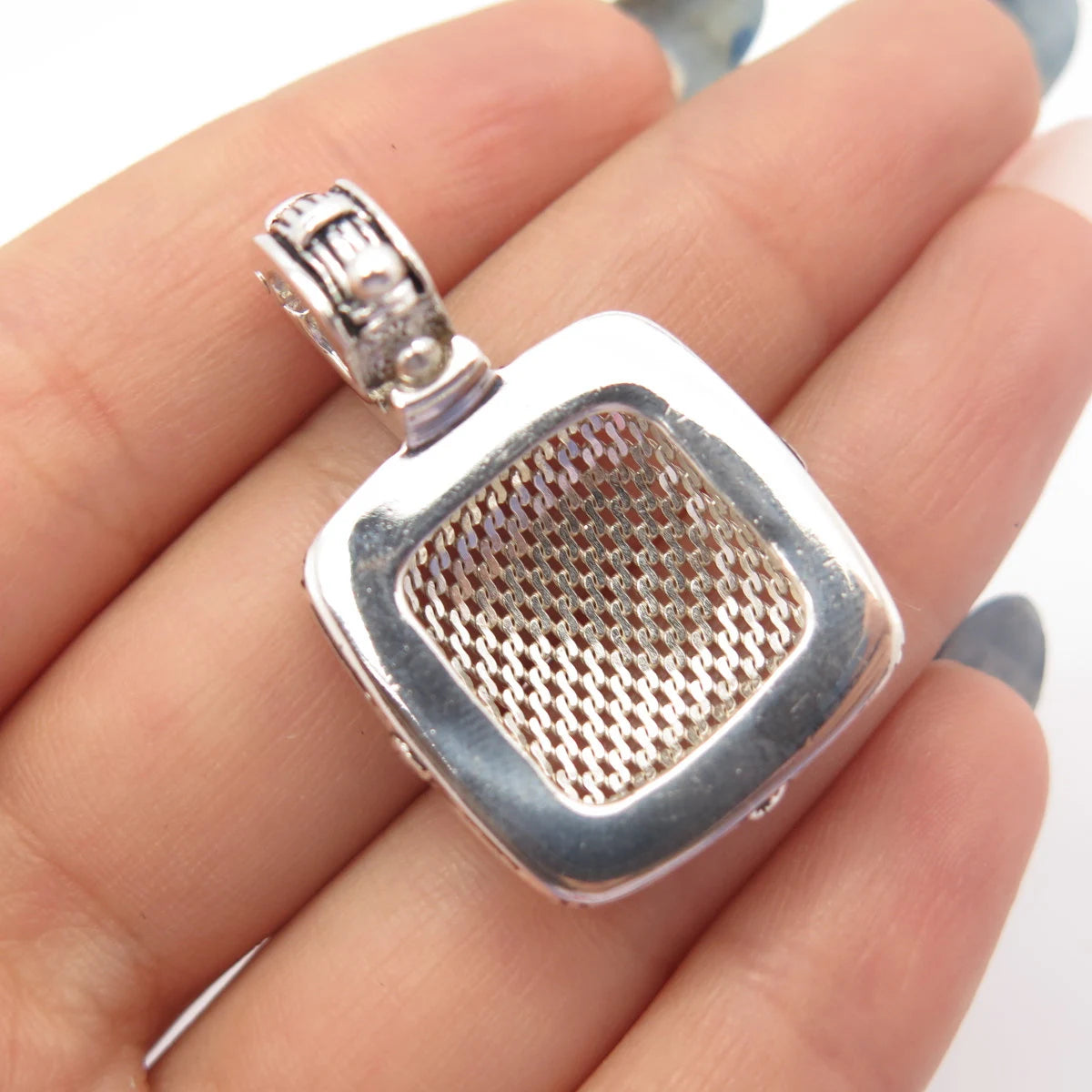 925 Sterling Silver Vintage ESPO Braided Slide Pendant