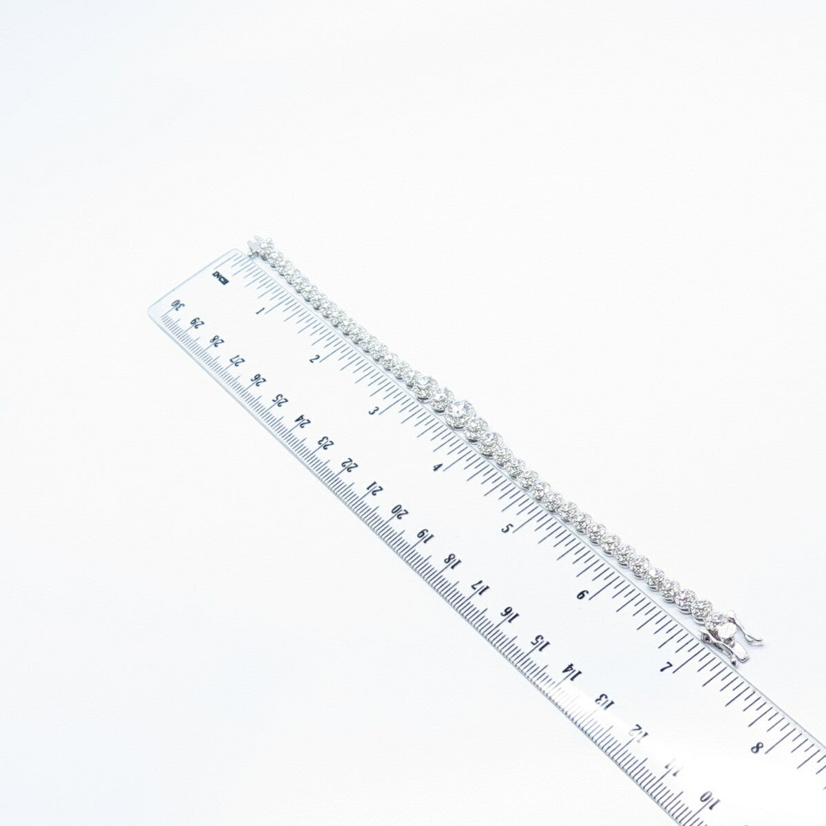 925 Sterling Silver C Z Tennis Link Bracelet 6.75"